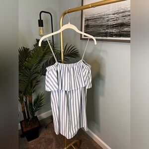 Striped nautical strapless dress